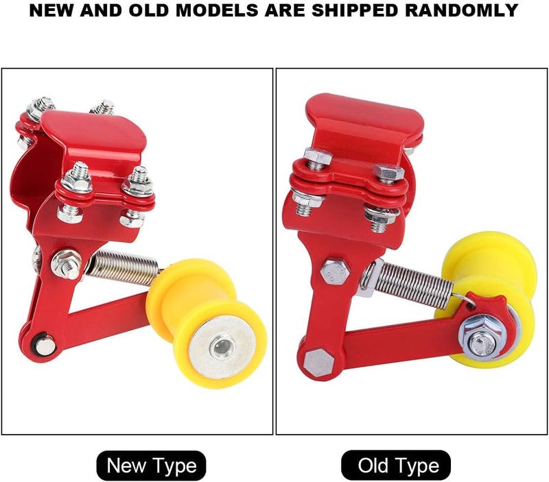 woobles Motorcycle Adjuster Chain Tensioner Roller, Universal Link Length Modified Guide Dirt Pit Bike Choppe rMotorcycle Modified Accessorieswith Backup Long Bolts (Red) - Image 5